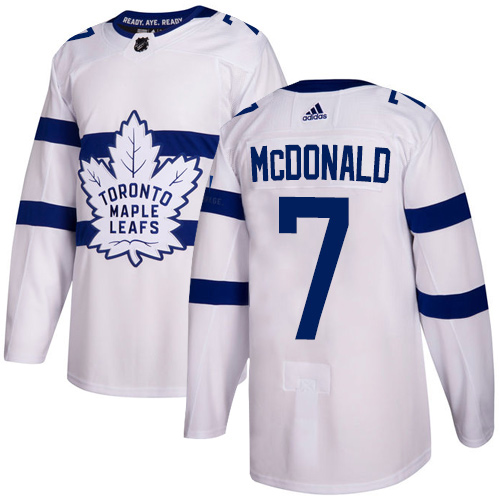 Adidas Maple Leafs #7 Lanny McDonald White Authentic 2018 Stadium Series Stitched NHL Jersey